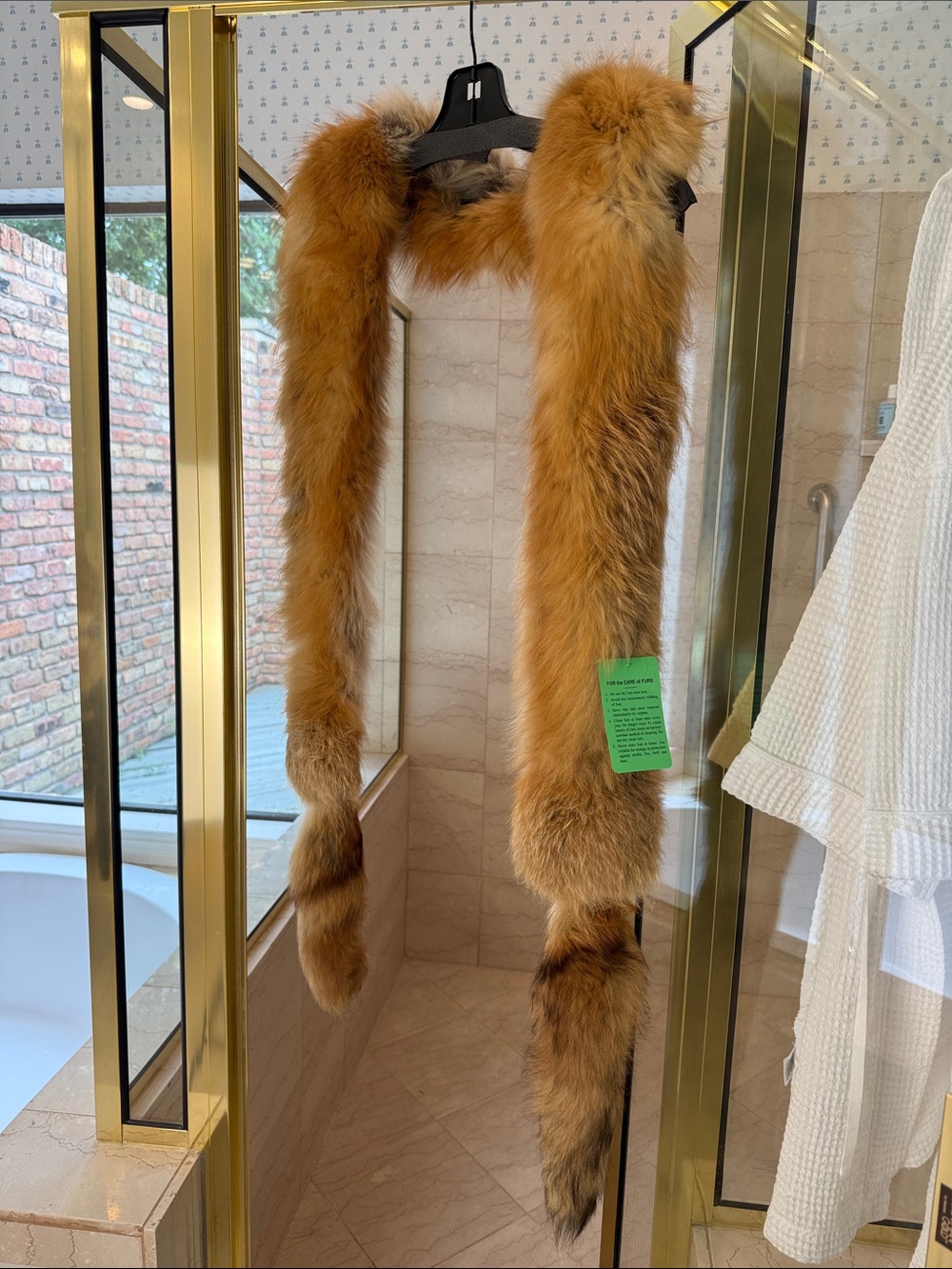 Vintage Long Fox Fur Stole in Rich Copper-Tan